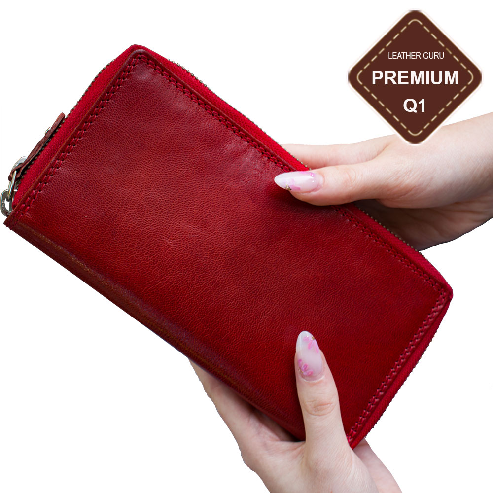 Luxusní dámská kožená peněženka na zip červená Just premium kůže Master Pragati Excelent GTI 5455